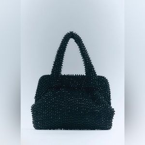 ZARA NWT BEADED MINI BUCKET BAG